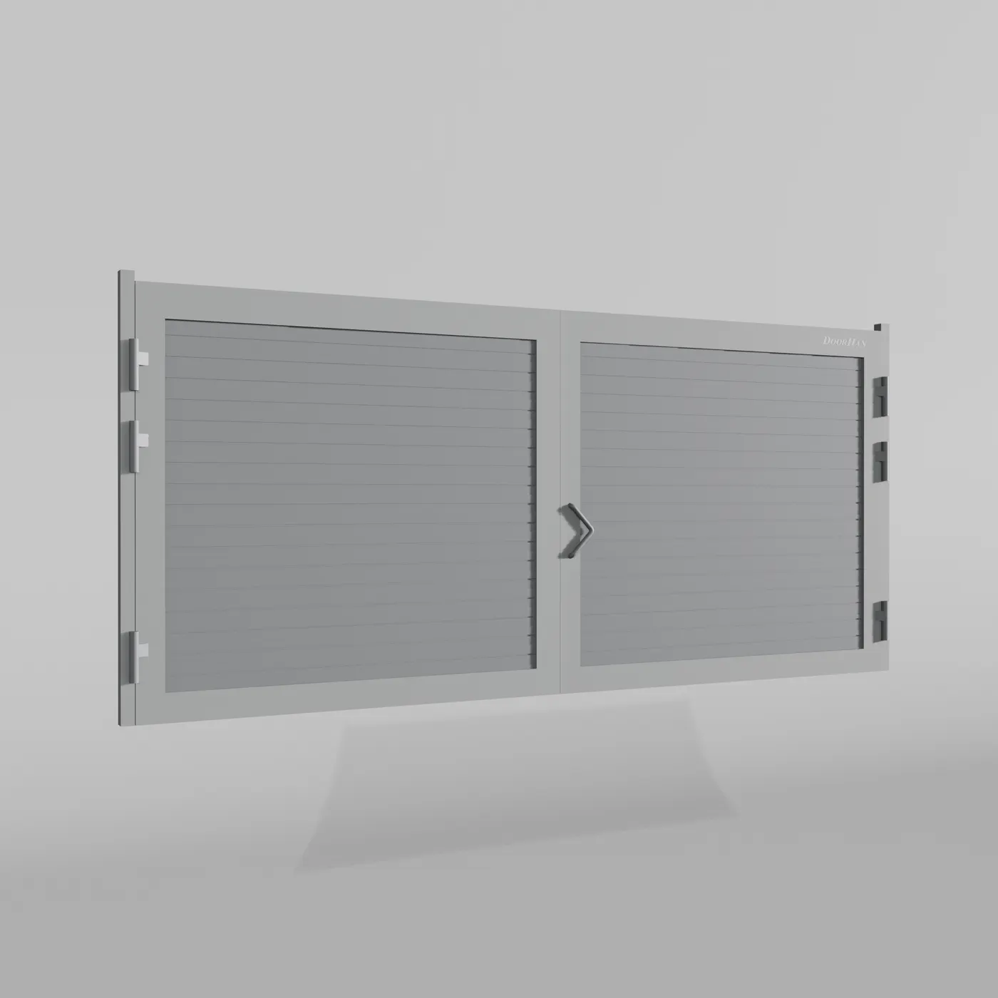 Распашные ворота DoorHan 3400х1700 цвета RAL 7004 (серый) с дизайном «доска» без автоматики