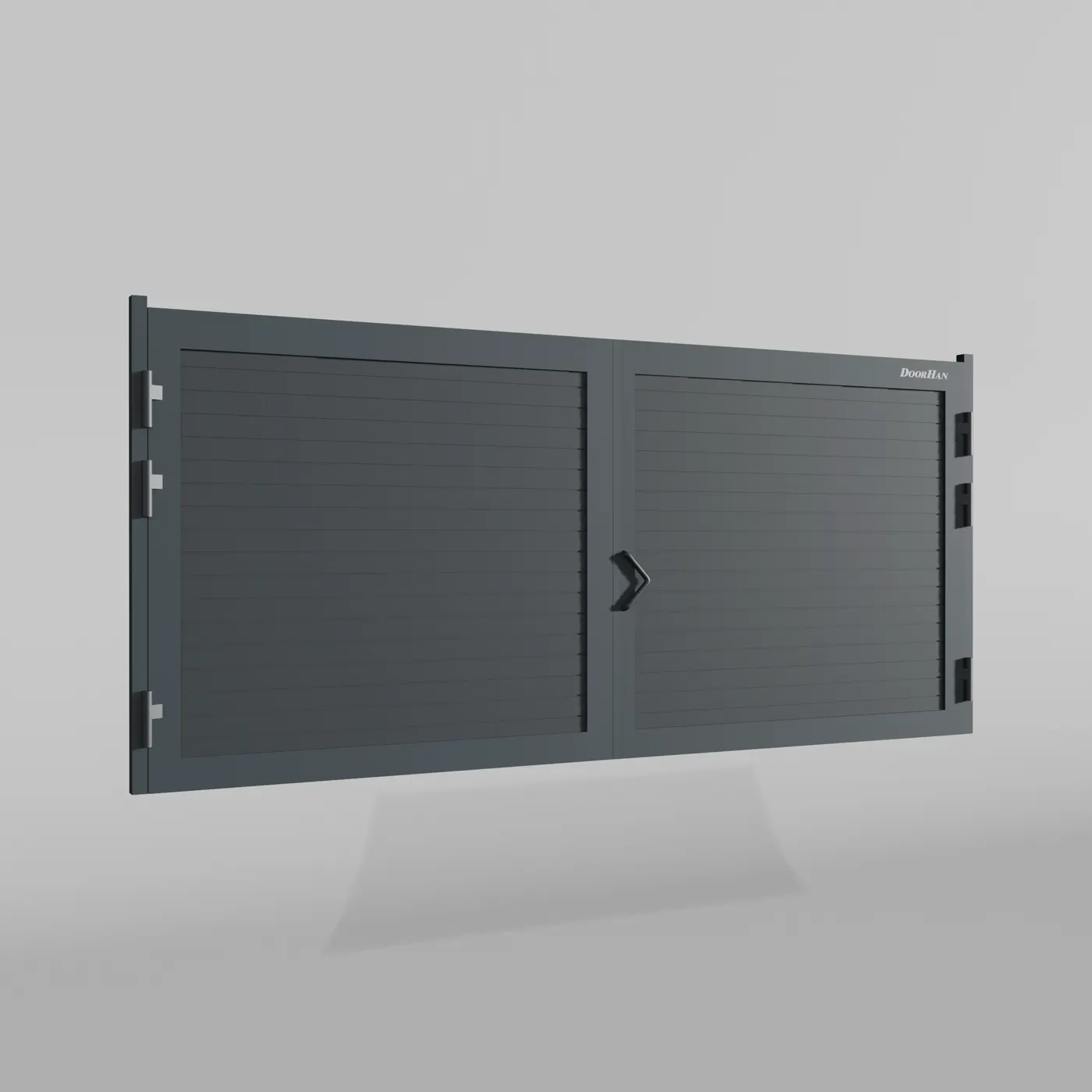 Распашные ворота DoorHan 4000х1600 цвета RAL 7016 (антрацит) с дизайном «доска» без автоматики