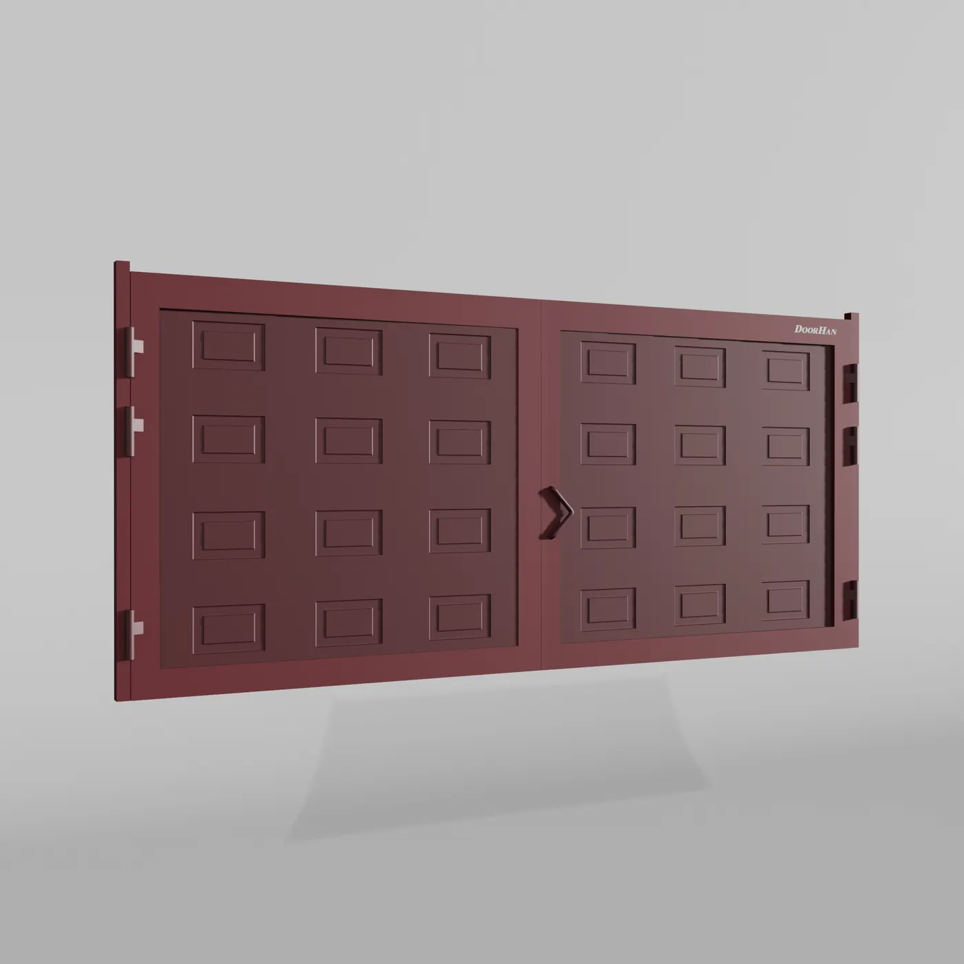 Распашные ворота DoorHan 3400х1200 цвета RAL 3005 (бордовый) с дизайном «филенка» без автоматики